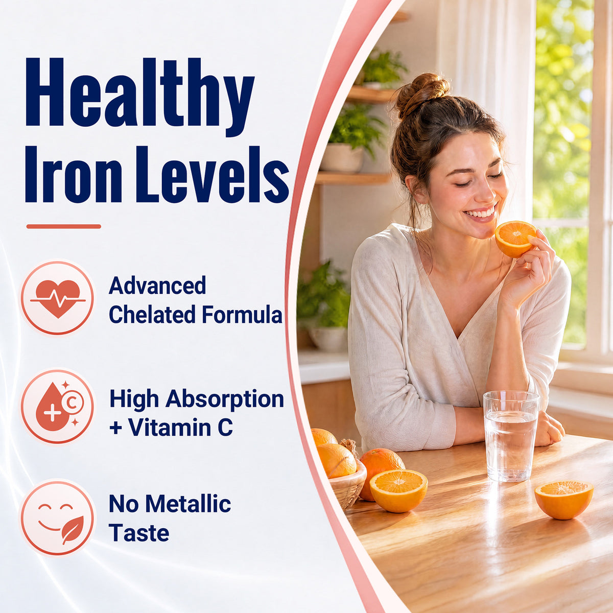 Daily Energy Supplement with Iron, B12, B6, CoQ10 for Women 90 Capsules