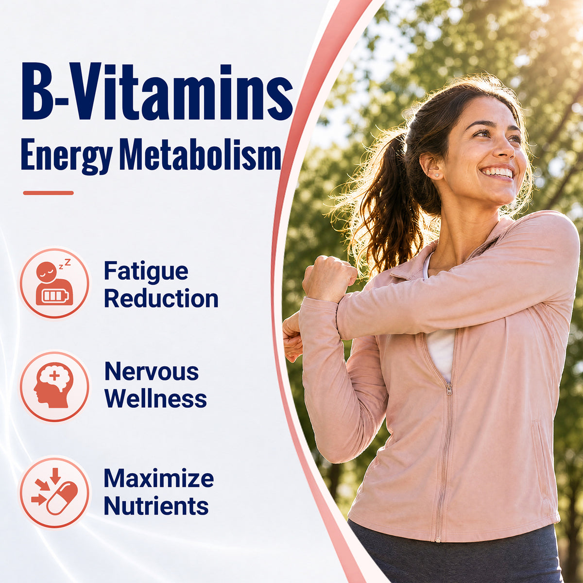 Daily Energy Supplement with Iron, B12, B6, CoQ10 for Women 90 Capsules